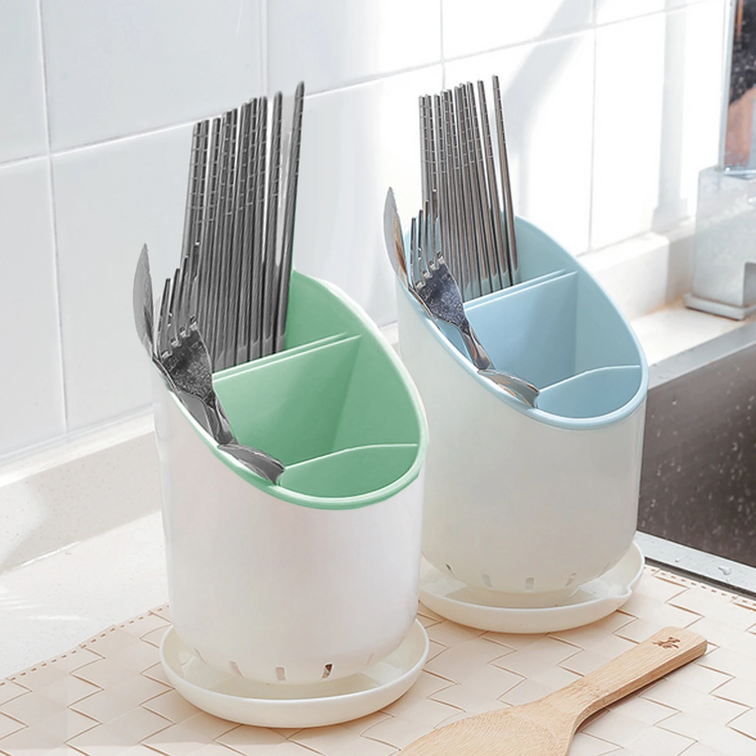

Behogar Multi-purpose Removable 3 Layers Plastic Dip Chopsticks Holders Rack Kitchen Tableware Cutlery Storage Organizer Shelves