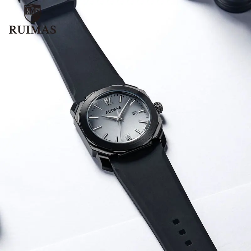 RUIMAS мужские силиконовые спортивные кварцевые часы водонепроницаемые аналоговые наручные часы мужские Топ бренд Relogios Masculino 525G