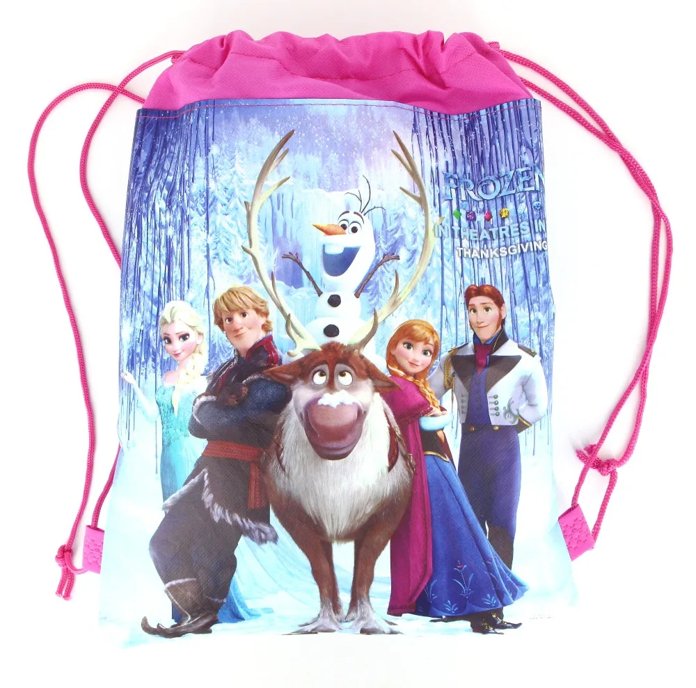 8 шт./упак. disney замороженные вечерние Drawstring Loot Bag нетканые тканевые рюкзаки для девочек с днем рождения