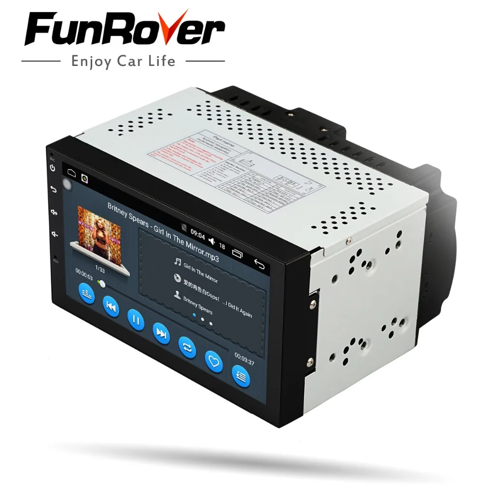 Discount Funrover 7" 2 Din Android 8.0 Car Radio Universal GPS Navigation multimedia Autoradio Stereo FM Audio No DVD 110mm size one din 1