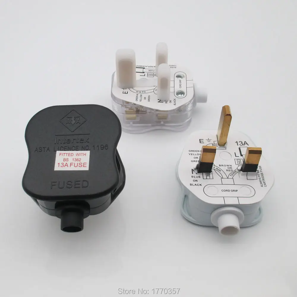 

1PCS BS British plug three pole core copper foot power line plug Power adapter Switching Adapter Electrical Sockets 13A