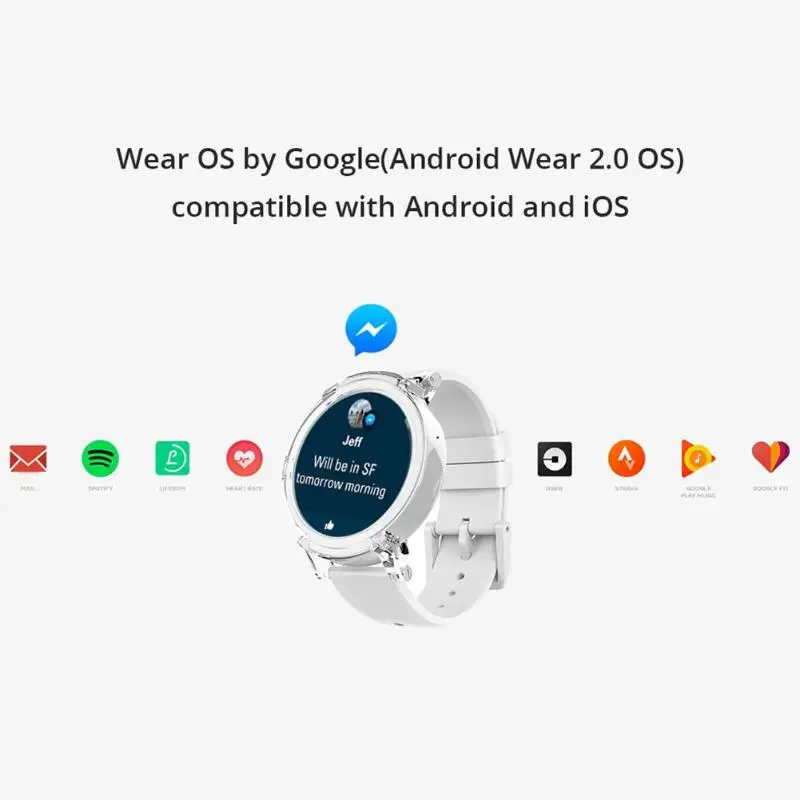 

Xiaomi Ticwatch Bluetooth 4.1 Smart Watch WIFI Waterproof Fitness Heart Rate Tracker 24 hour Instruction Message Reminder Call