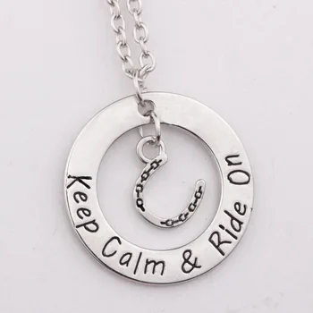 

10PCS Newest Design 4Style Fashion Inspirational Fashion Necklace Jewelry Letter Keep Calm & Ride On Knight Motto Necklace