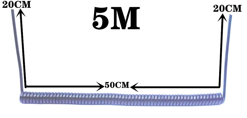 3 ядерный 2-ядерный белый пружинная проволока со спиральным кабелем 22AWG 18AWG 15AWG 13AWG 2,5 м 5 м 7,5 m шнур питания с возможностью расширения кабель