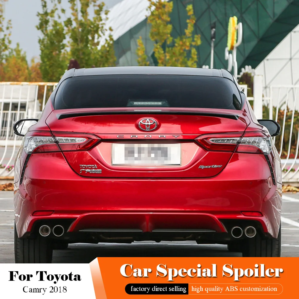 Спойлер автомобиля, пригодный для Toyota Camry 2018 снаружи высокого качества ABS пластиковый Неокрашенный праймеры спойлер заднего крыла крышка