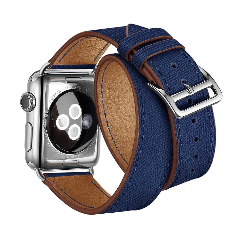 

gogoing Genuine Leather Double Tour for Apple Watch Band Replacement Extra Long Watch Strap for Apple Watch Bands 42mm And 38