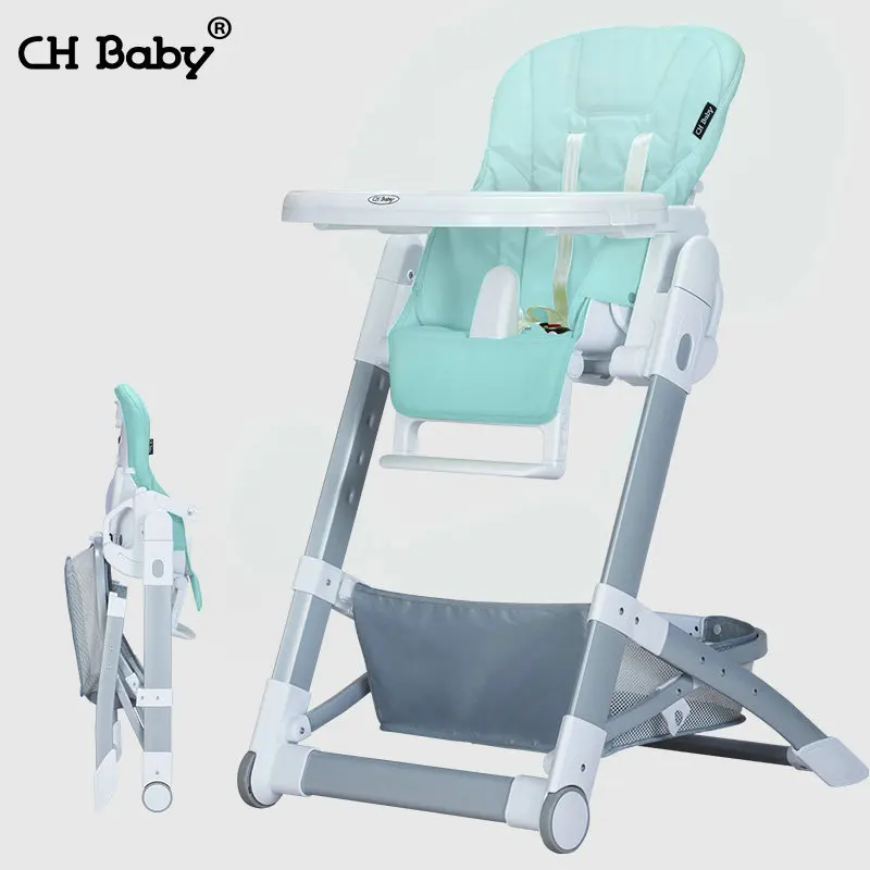CH baby folding baby highchair, multifunctional portable baby feed chair, seat height adjustable kids chair with PU seat CH baby folding baby highchair, multifunctional portable baby feed chair, seat height adjustable kids chair with PU seat