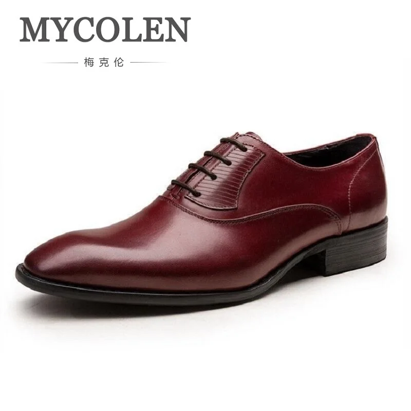 

MYCOLEN Business Formal Men Dress Shoes Black Men's Square Toe Oxfords Shoes Wedding Lace up Flats Tenis Masculino Adulto