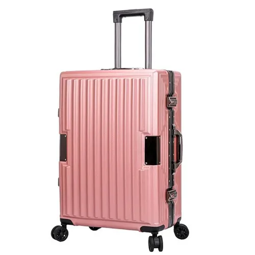 CHENGZHI2" 24" дюйма алюминиевая рама ABS прокатки камера Дорожный чемодан тележка для ручного багажа с колесами - Color: pink