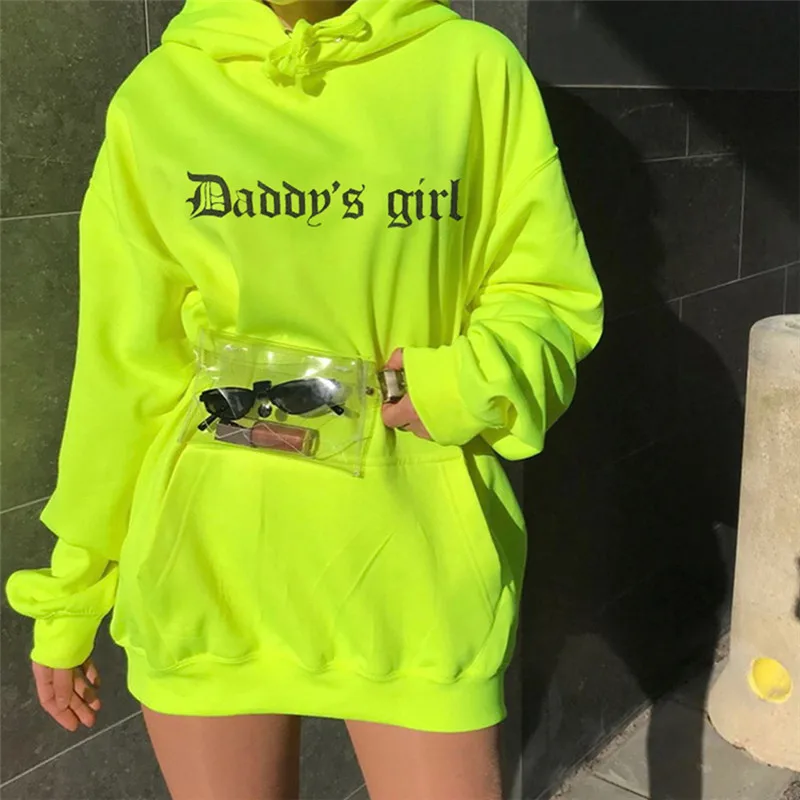 BF Letters Embroidery Oversize Hoodie Woman Top Long