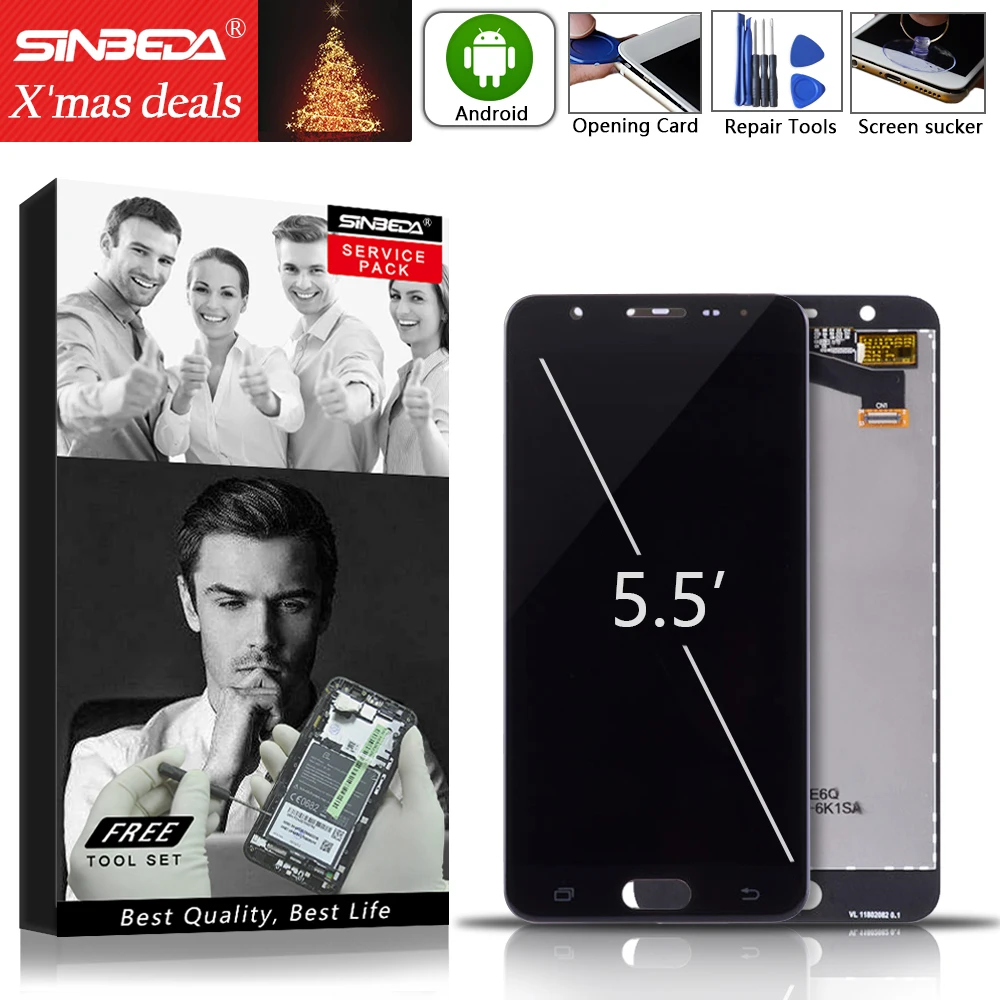 ЖК дисплей 5 дюйма для SAMSUNG Galaxy J7 Prime 2 G611 дигитайзер с сенсорным экраном 2018 экран
