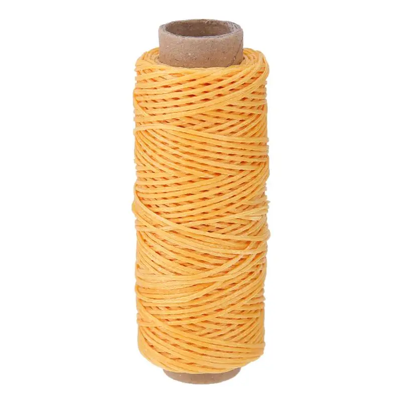 Yellow 50 м/рулон 150D плоские иглы для шитья восковой линии ручной работы DIY Кожа ремесло плоская Вощеная швейная нить 1 мм кожаная нить швейные инструменты - Цвет: Yellow