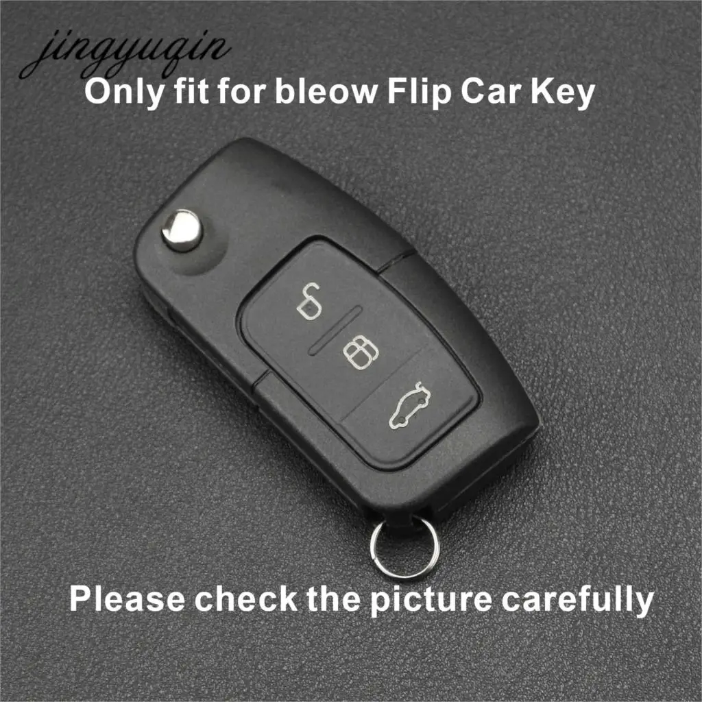 Jingyuqin автомобильный чехол для ключей кожаный fob Ford Focus Mondeo дистанционный Флип