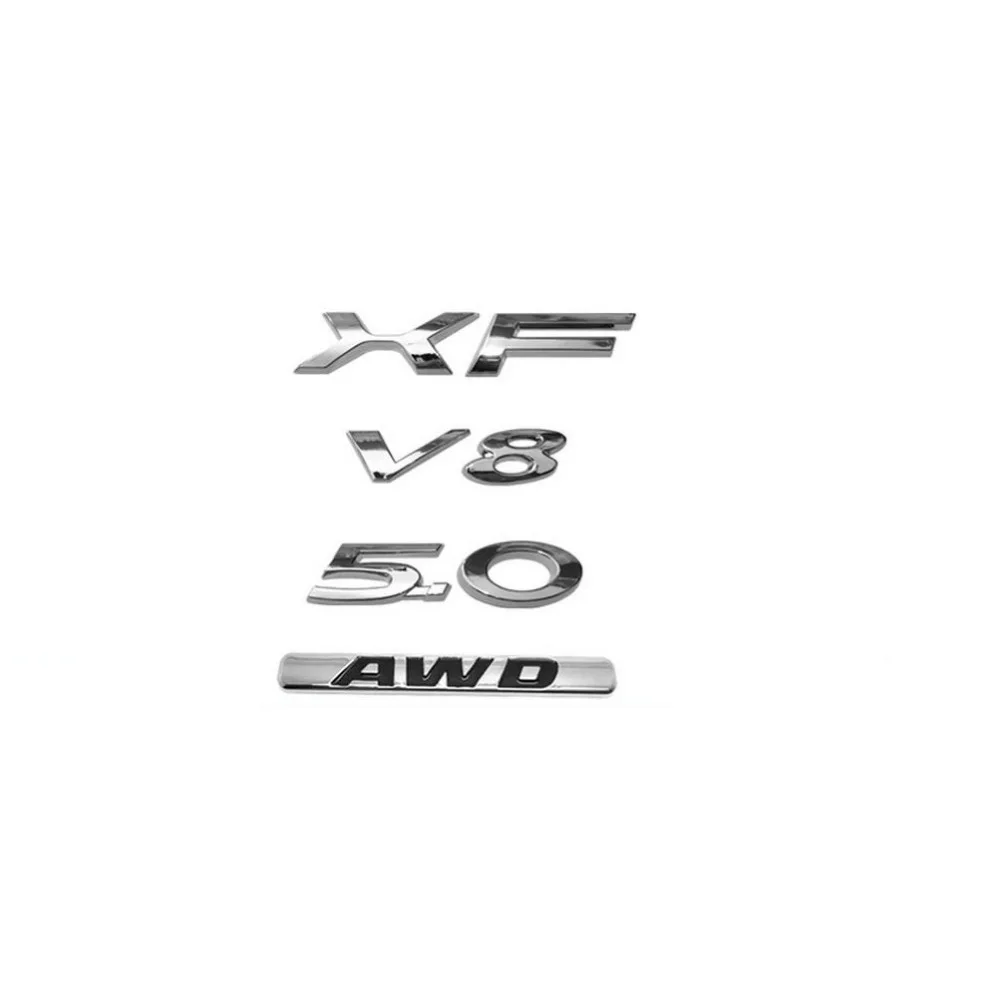 

1 set Chrome Letters Trunk Rear Badge Emblem Decal Words Sticker for Jaguar XF 5.0 V8 AWD