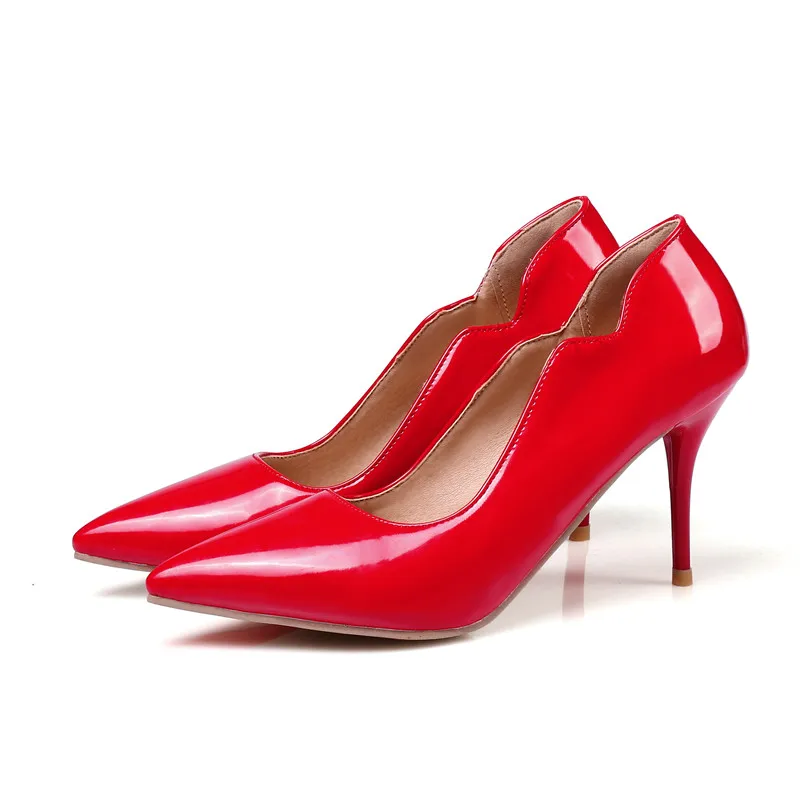 Haute Asumer rose Mariage blanc Mince Femmes jaune Bout Talons Eté Sexy Pompes noir Rouge Printemps Chaussures Solide Couleur Color Noir Nude Pointu rouge De rawrYR
