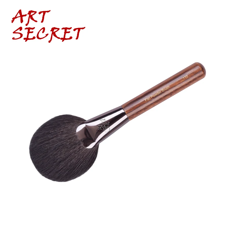 Artsecret Fan#110 косметическая пудра для макияжа, кисть из козьей шерсти, синяя белка, смешанный лазерный логотип, пистолет, алюминиевый наконечник, деревянная ручка