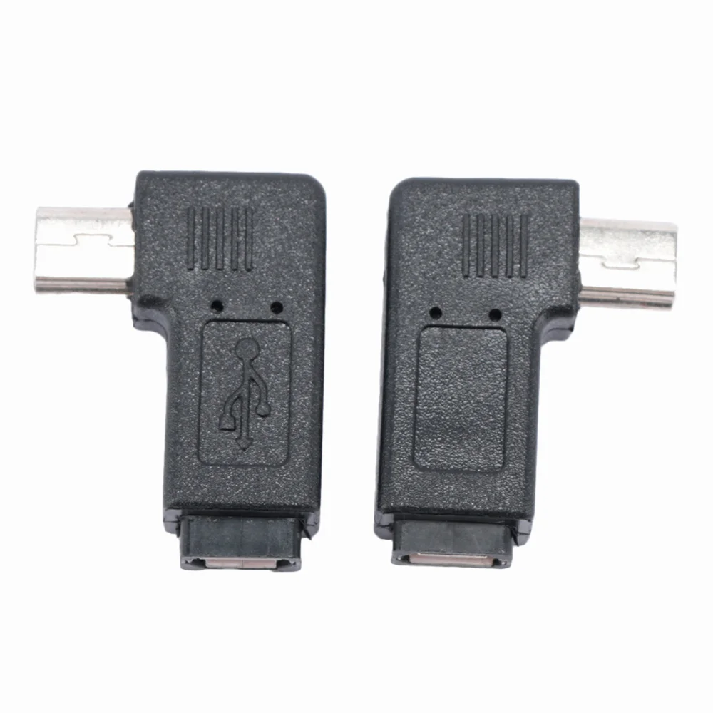 

90 Degree Keyboard Mobile Phone Tablet Dedicated OTG Left&right Angle Adapter USB Connector Data Cable Mini 5P Male To Micro Fem