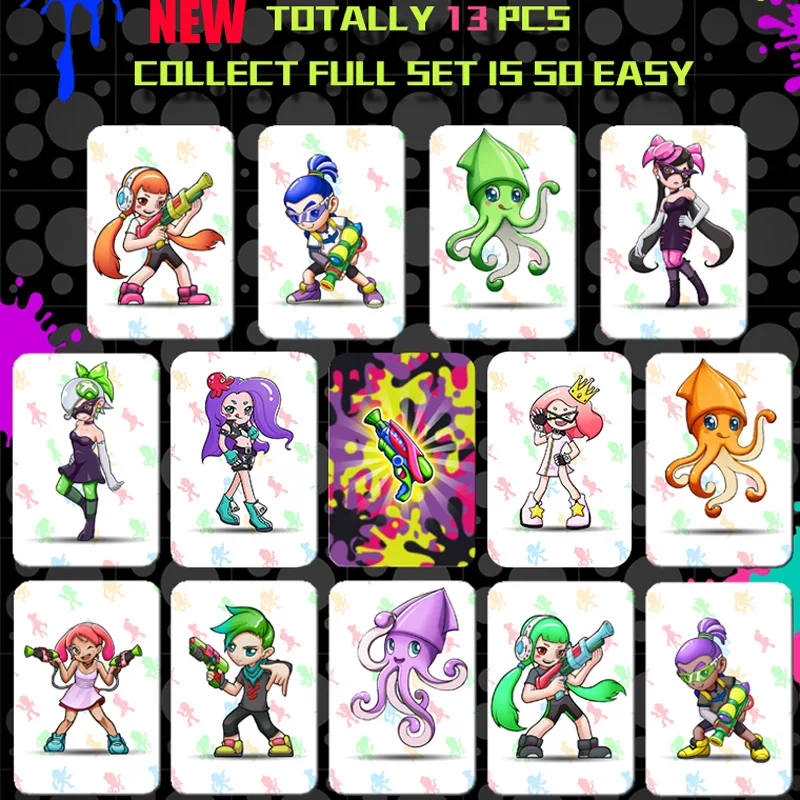 13pcs set Splat 2 Full Set NTAG215 Printed NFC Card Written by Tagmo Can Work For