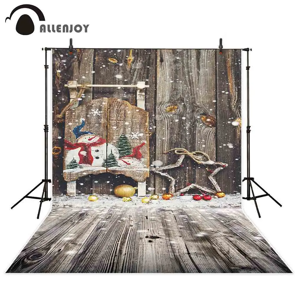 Allenjoy фон для фотосъемки с изображением рождественской деревянной стены снежной зимы снежинки декорации Фотофон фон для фотосъемки