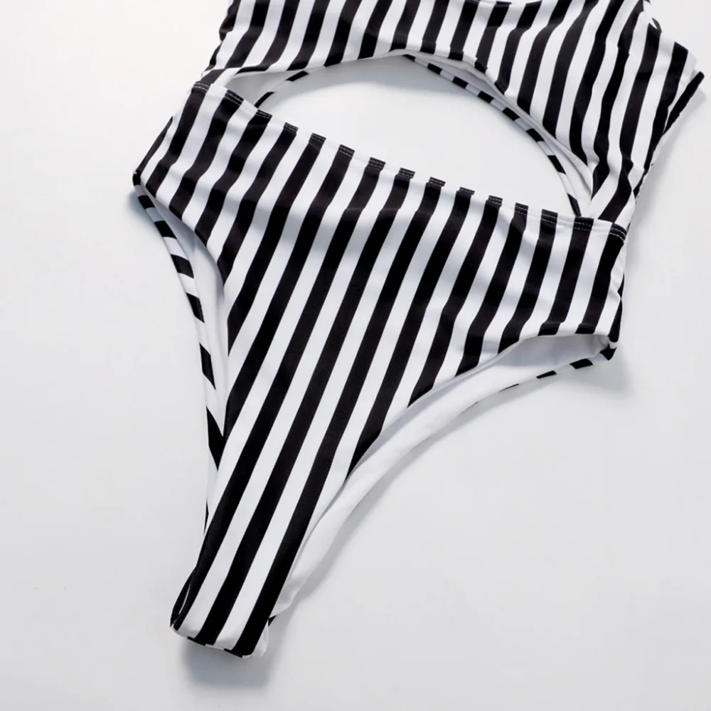 2019 woman swimsuit for surfing Sexy one-piece waist surf suit striped lace beach surf suit summer seaside surf wetsuit 40M16 (5)
