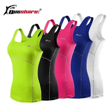 QUESHARK, женская рубашка без рукавов для занятий йогой, фитнесом, тренажерным залом, майка для пробежек, бега, топы, прохладная, быстросохнущая, майка для тренировок, короткие рубашки
