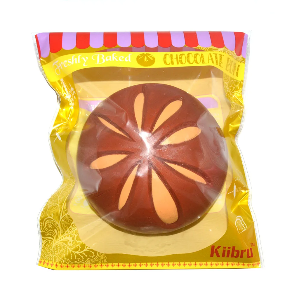 1PCS Super Jumbo Kiibru Simulation Chocholate Bun Squishy Scented Slow Rising Yummy Bread Soft Kids Toy