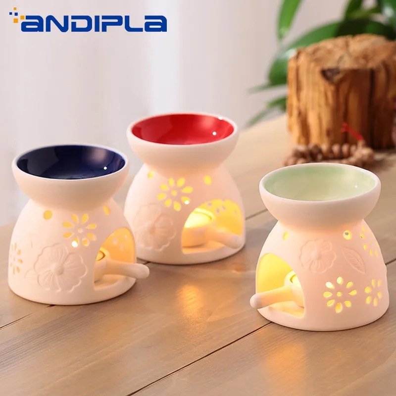 

Brief White Hollow Ceramic Incense Burner Essential Oil Aroma Burner Candle Heating Diffuser Bedroom Purifying Air Powder Burner