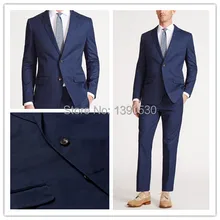 Модная новинка, высокое качество, шерсть, индивидуальный заказ, темно-синий лацкан с тупым углом, с ручной строчкой, две пуговицы, двойной вентиляционный костюм сшитый на заказ
