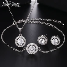 Классические круглые циркониевые серьги браслет и ожерелье Ювелирные наборы для женщин Серебряный Цвет Нигерийский свадебный ювелирный набор AS158