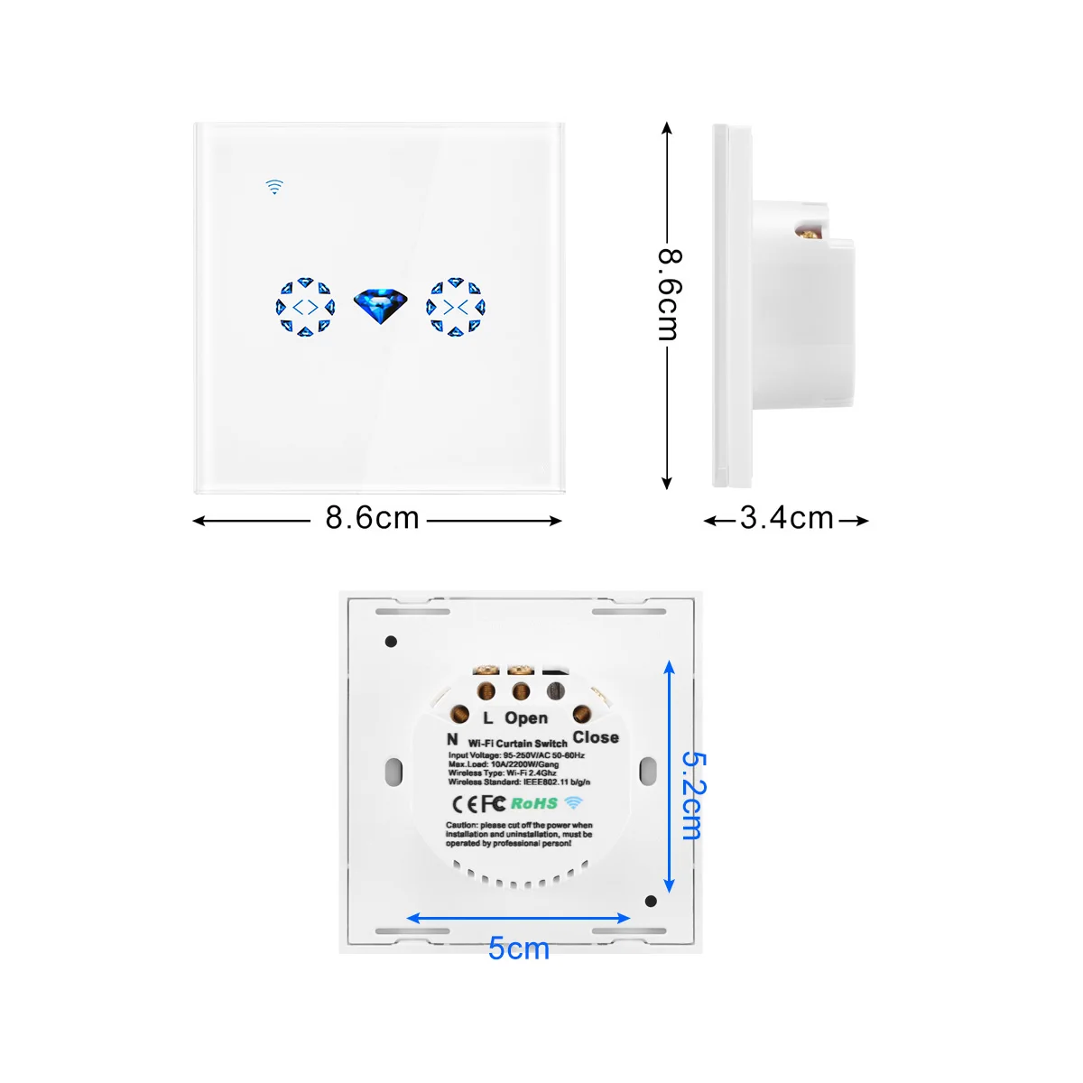 Wi-Fi Curtain Shutter Motor Door Smart Switch Upgrade Control Surface working with Amazon Alexa/Echo, Google Home