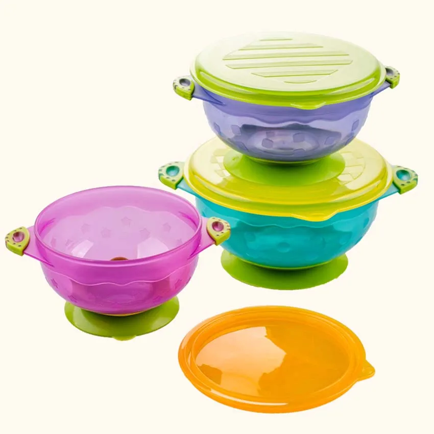 Stay Put Baby Bowls Spill Proof Suction Toddler Bowls Feeding Set Snap