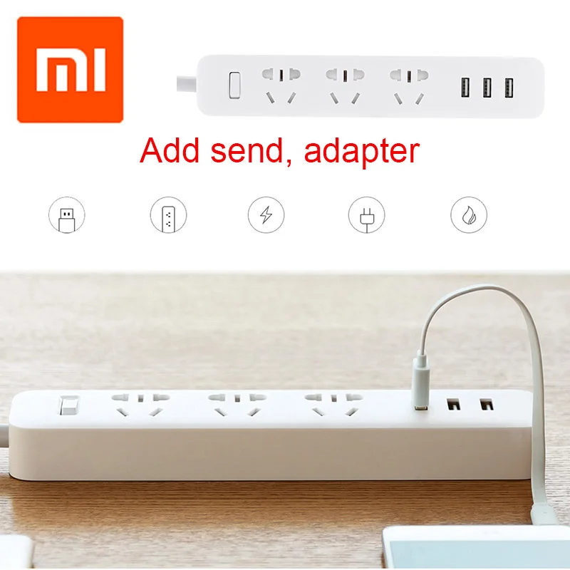 Для Xiaomi умный разъем питания Adapte 3 USB удлинитель Socketr зарядное устройство штекер для умного дома Электроника