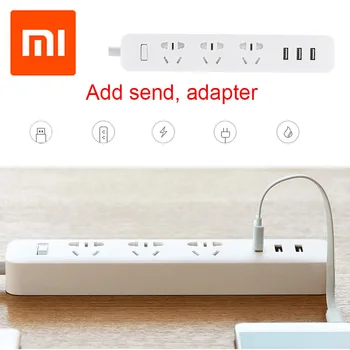 

Original for Xiaomi Smart Power Socket Adapte 3 USB Extension Socketr Charger Plug for Smart Home Electronics
