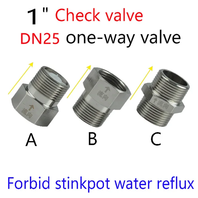 Best Price 1" DN25 Check Valve Forbid stinkpot/closestool water Reflux Valve / One-way flow /Electric hot water heater valve