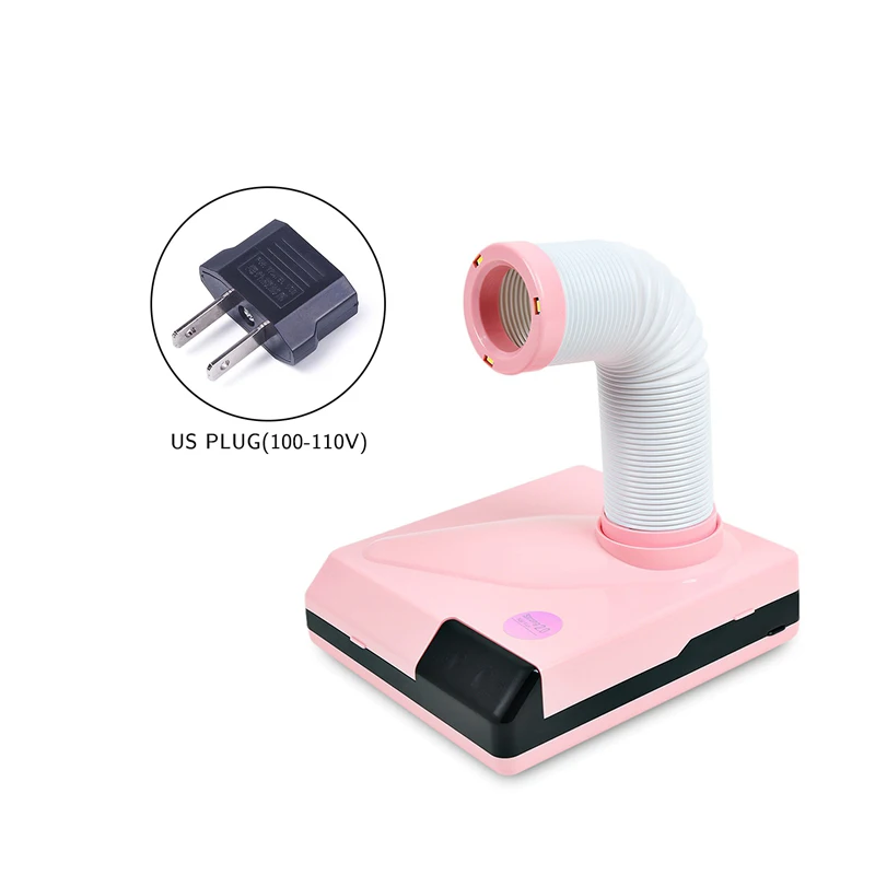 60 Вт сильная Мощность ногтей всасыватель, пылесборник для ногтей пылесборник пылесос лак для ногтей художественный салон, маникюр, машинка для маникюра, 100-240V - Цвет: Pink US plug