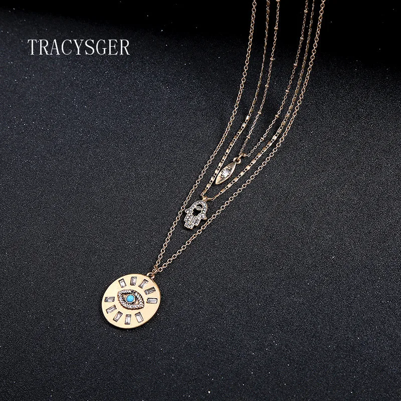 

AB-xl01405c/TRACYSGER / star ,moon, heart ,eye, layer necklace