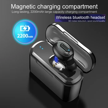 

T2 TWS Mini Wireless Portable Bluetooth V4.2 Earphones with Mic Sports Headphones Noise Cancelling Headset and Charging Box