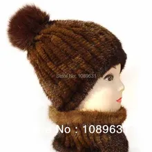 Модные меховые шапки, женская теплая норковая вязаная шапка, Корейская качественная меховая шапка