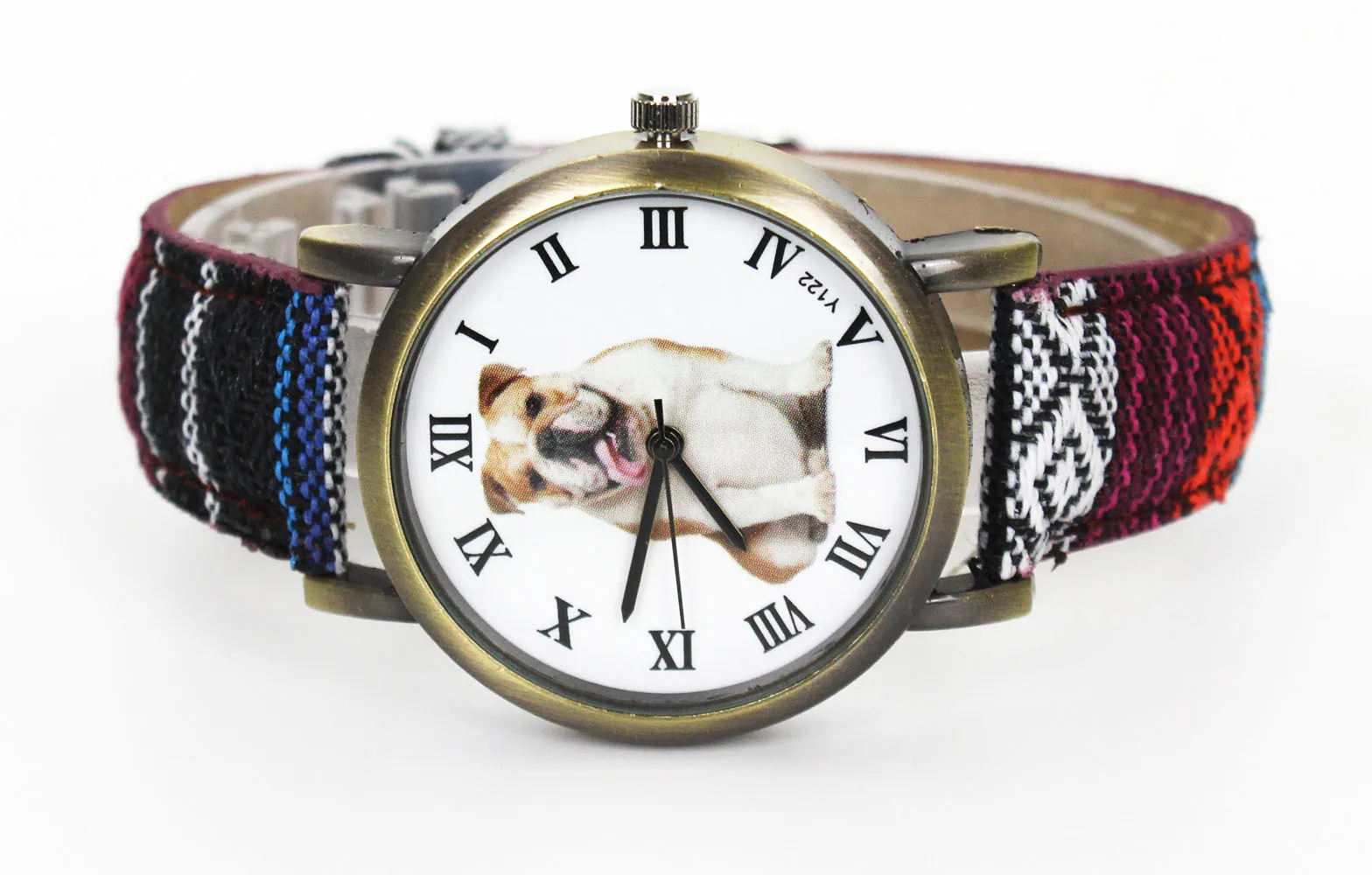 Bulldog для больших собак часы для женщин и мужчин военные камуфляжные джинсовые холщовые пояса для английских французских собак Спортивные кварцевые наручные часы