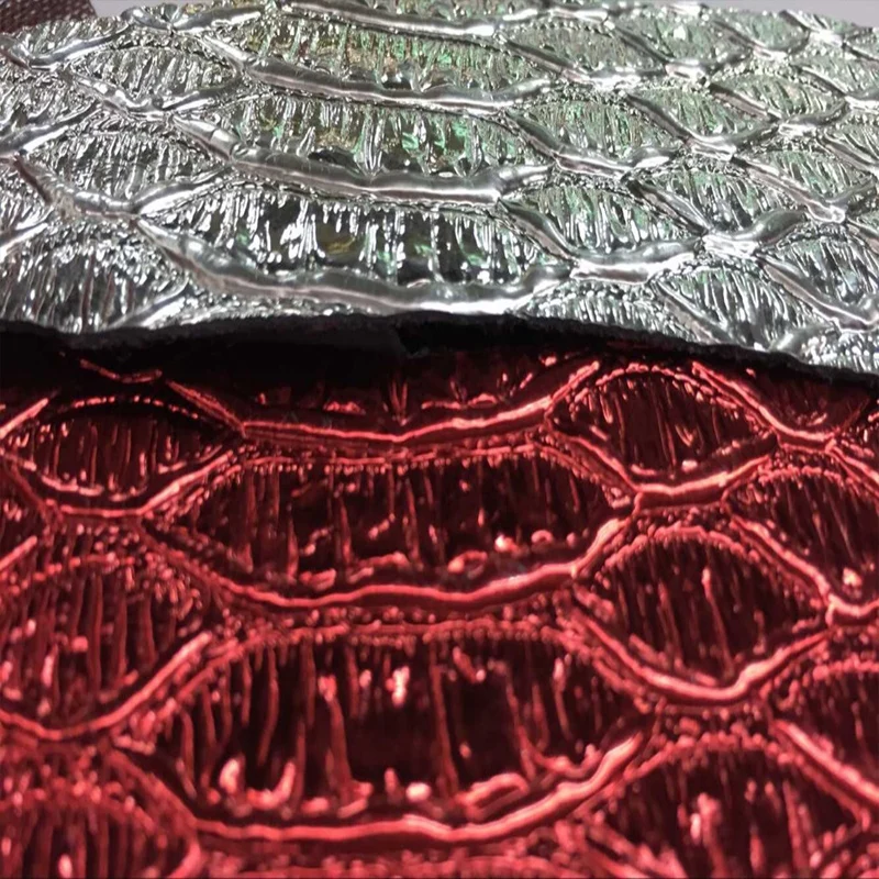 Металлический Блестящий Змеиный тисненый материал из натуральной воловьей кожи, 1,0-1,3 мм, по Почта Китая
