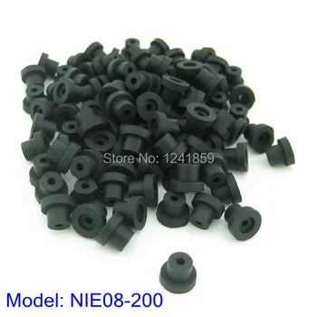 

200pcs Black Silicon Half Grommets For Tattoo Needles Supply NIE08-200#