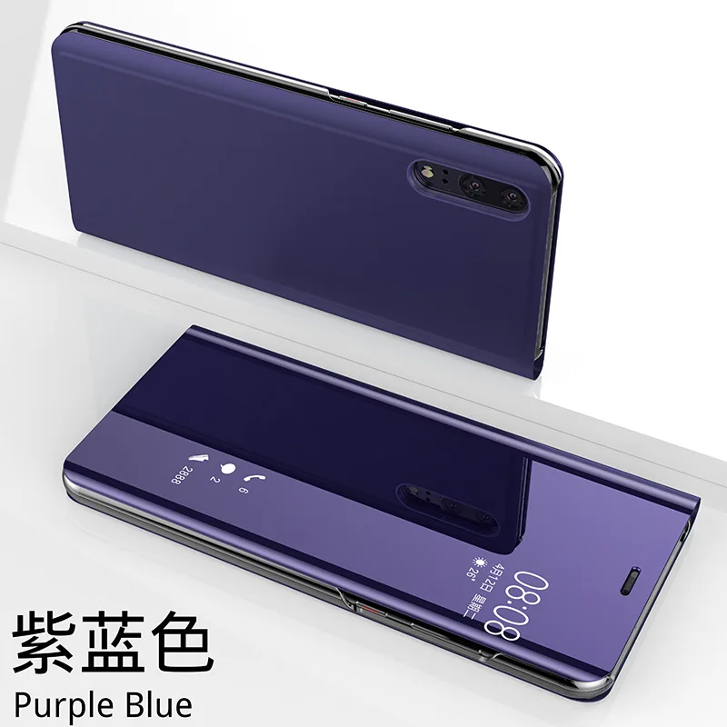 Зеркальный смарт чехол для Huawei Nova 3i 3E 2i кожаный флип Y5 Y6 Prime 2018 Honor 7A Pro 7C Play