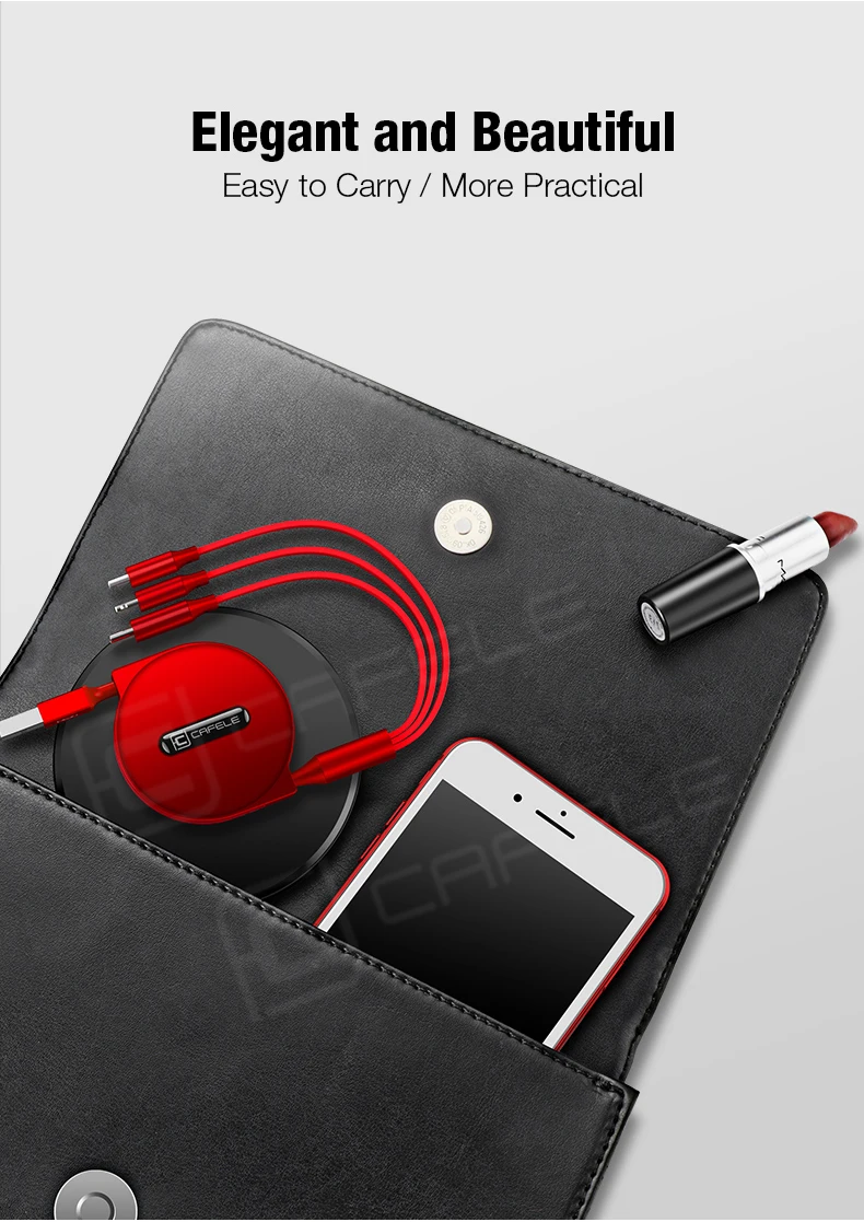 Cafele 3 в 1 USB кабель для iPhone XS Max X Micro usb type C кабель Android usb type-C зарядный кабель для samsung Galaxy S10 S9