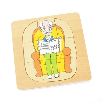 

Montessori Kids Baby Toy Infant Toddler Life Cycle of Man Baby to Old man Grandpa Puzzles Jingsaw Preschool Brinquedos Juguets