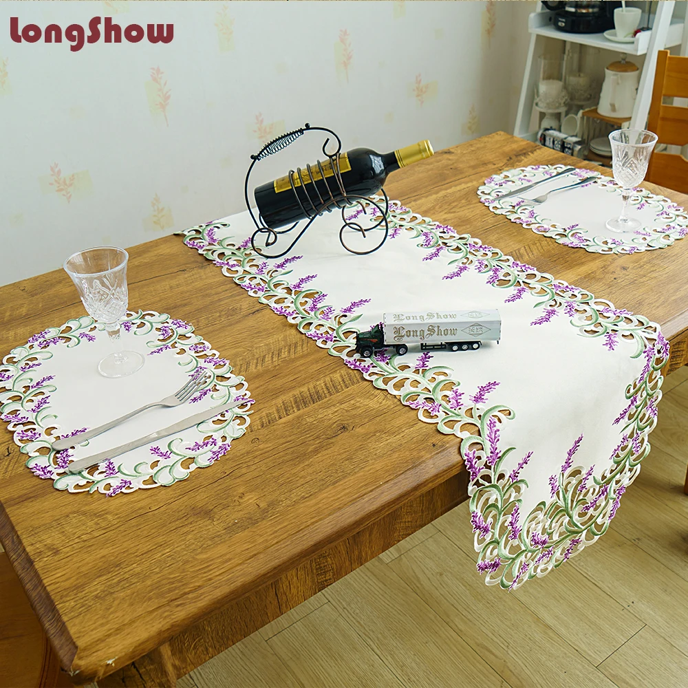 LongShow Лавандовые атласные настольные дорожки свадебные украшения столешницы