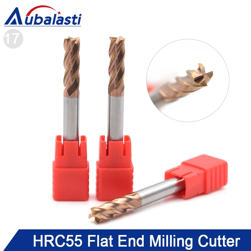 HRC55 3mm 4Flutes Carbide Flat End Mill 4mm Shank Metal Engraving CNC Router Bit