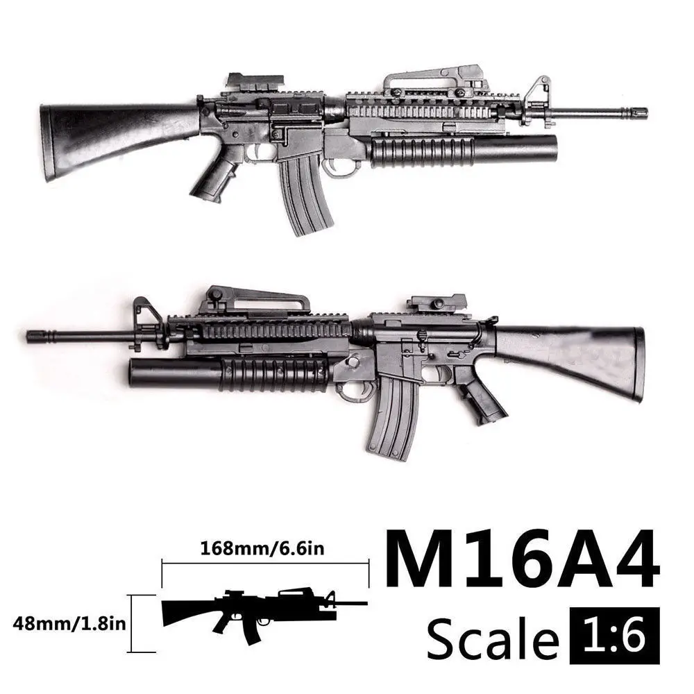 1:6 M16A4 АВТОМАТИЧЕСКАЯ ВИНТОВКА Сборная модель ружья сборка пластиковое оружие для 1/6 Солдат Военные строительные блоки игрушка