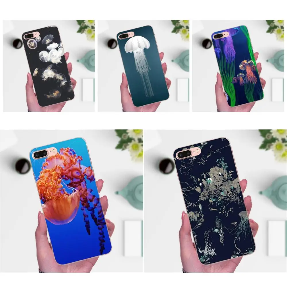 Синий Медузы в море Красочные Для Galaxy J1 J2 J3 J330 J4 J5 J6 J7 J730 J8 2015 2016 2017 2018 мини Pro TPU