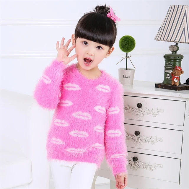 Knitted Winter Sweater For Girls Free Knitting Patterns Pullover Children Pul...