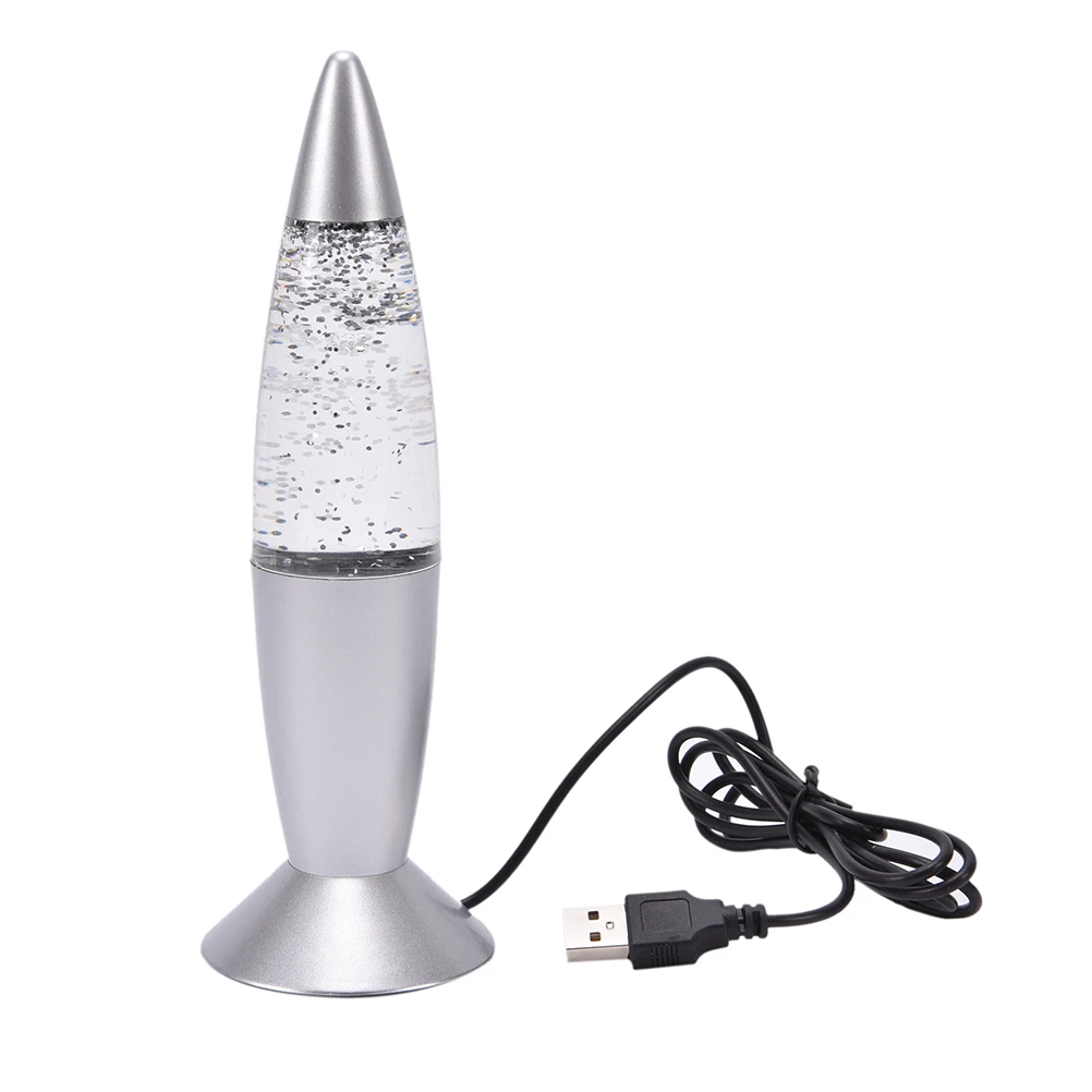 1 шт. 3 цвета лава лампа со шнуром ракета USB RGB lсветодио дный ava лампа Изменение светодиодный Блеск ночник украшения